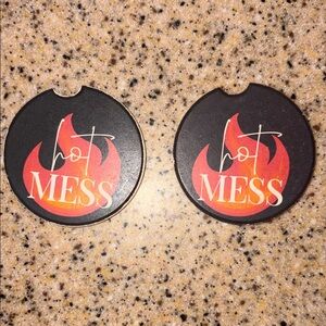 Hot Mess Car Drink Coasters